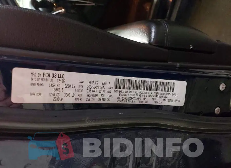 1C4RDJDG8HC732928 Photo# 13