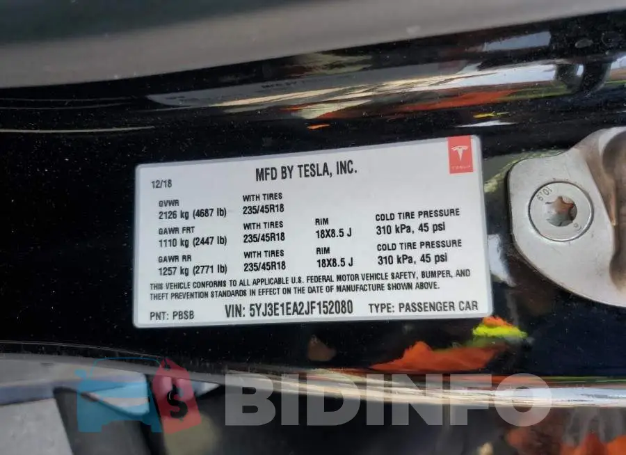 5YJ3E1EA2JF152080 Photo# 12