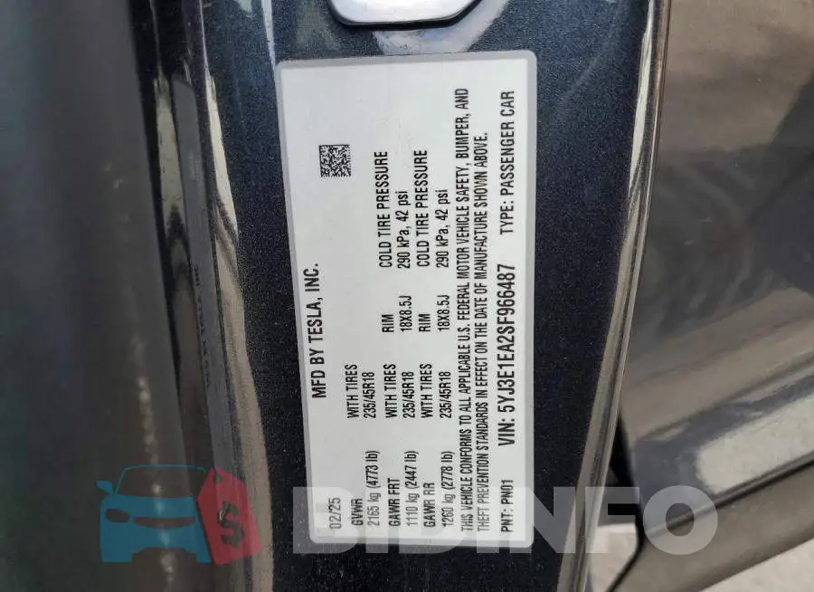 5YJ3E1EA2SF966487 Photo# 12