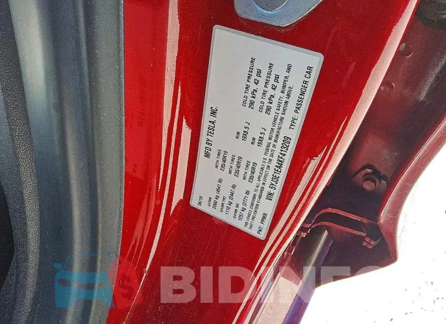 5YJ3E1EA4KF413209 Photo# 12
