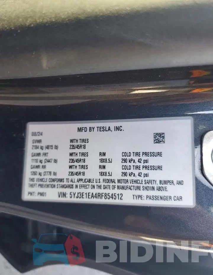5YJ3E1EA4RF854512 Photo# 12