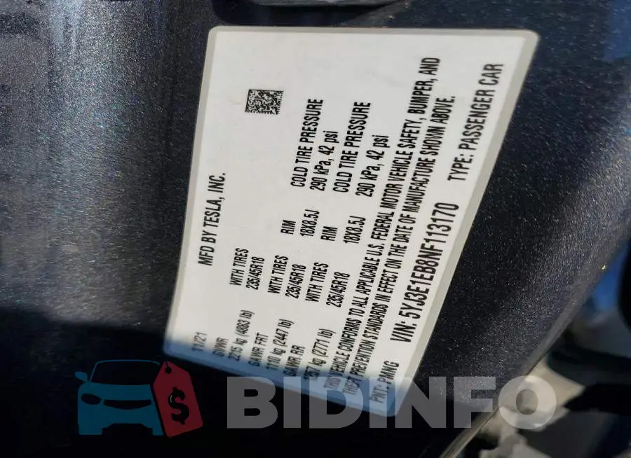 5YJ3E1EB8NF113170 Photo# 13