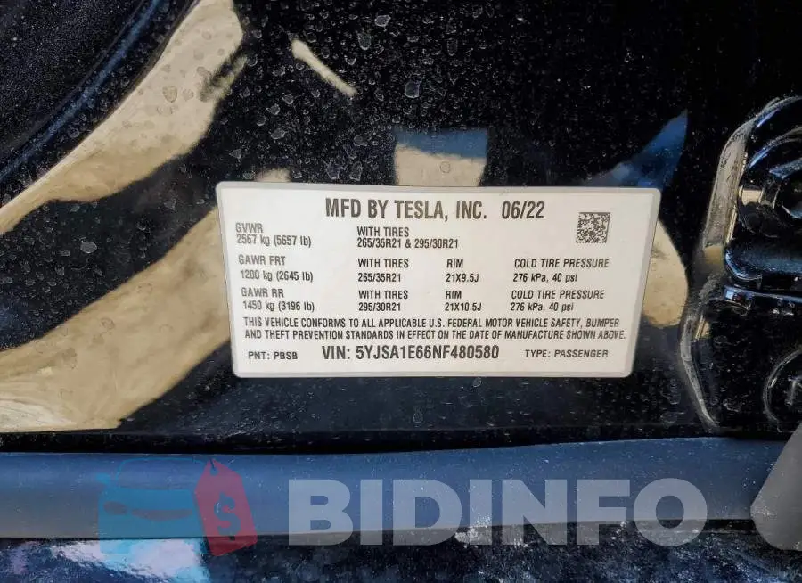 5YJSA1E66NF480580 Photo# 12