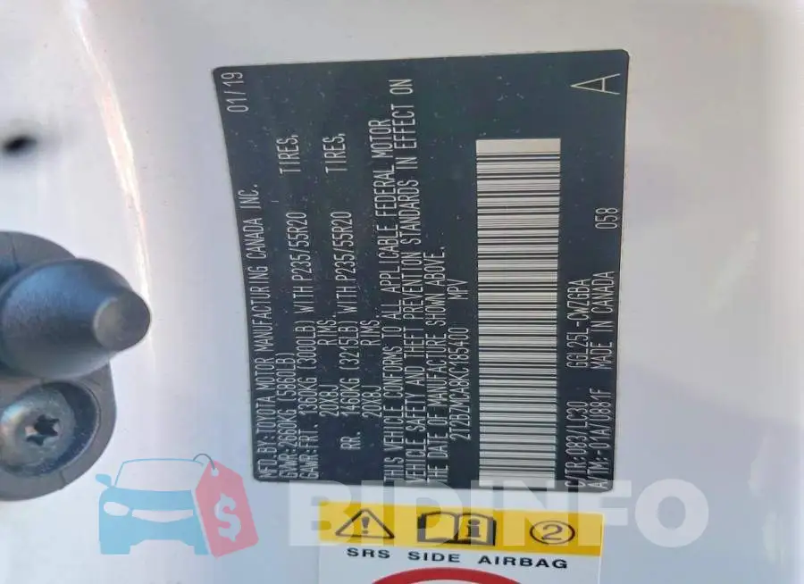 2T2BZMCA8KC185400 Photo# 12