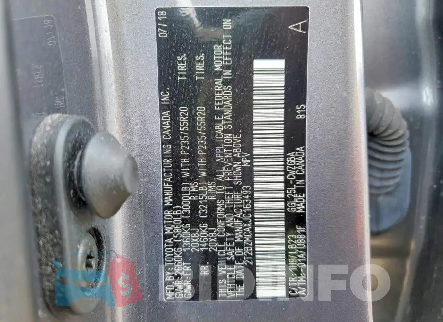 2T2BZMCAXJC163493 Photo# 13