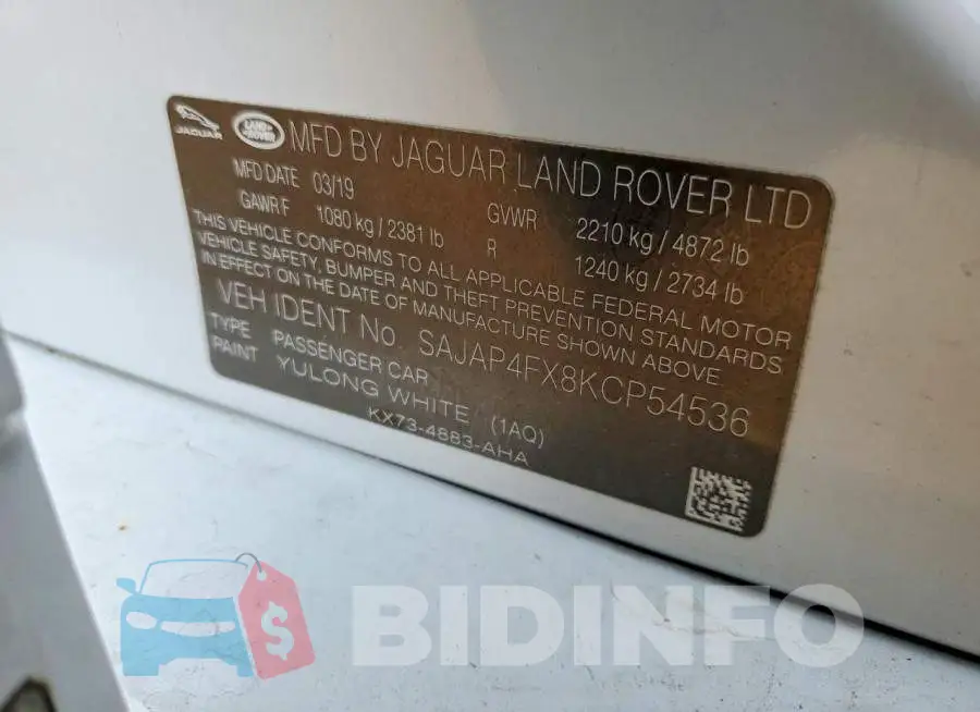 SAJAP4FX8KCP54536 Photo# 12