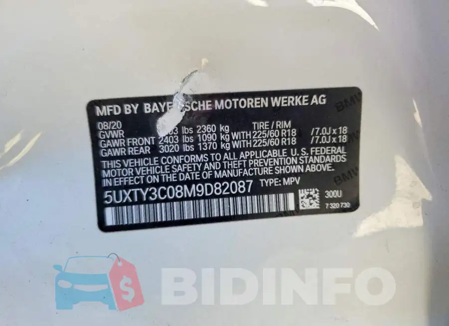 5UXTY3C08M9D82087 Photo# 13
