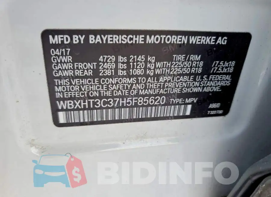 WBXHT3C37H5F85620 Photo# 13