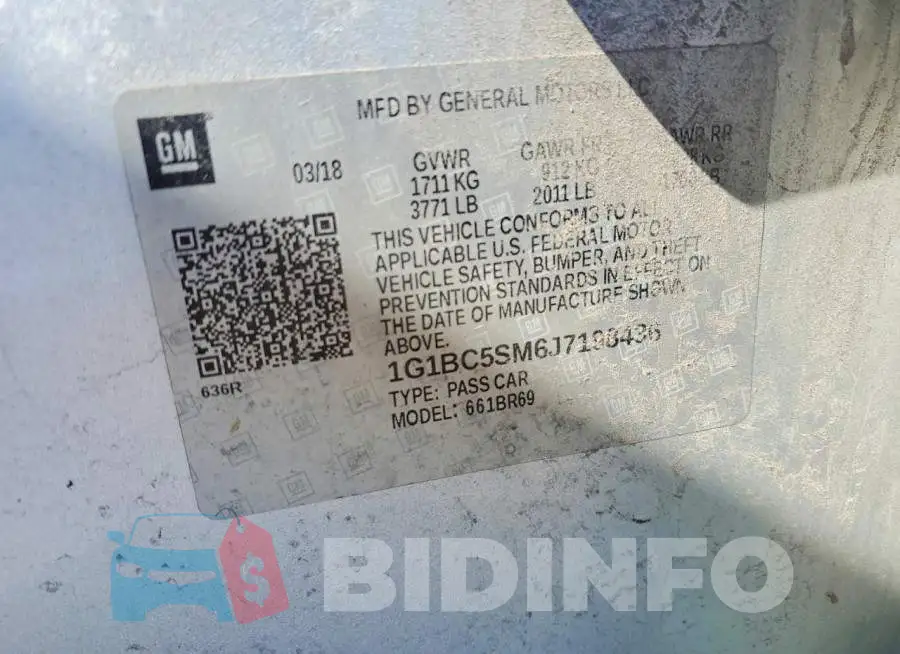 1G1BC5SM6J7198436 Photo# 12