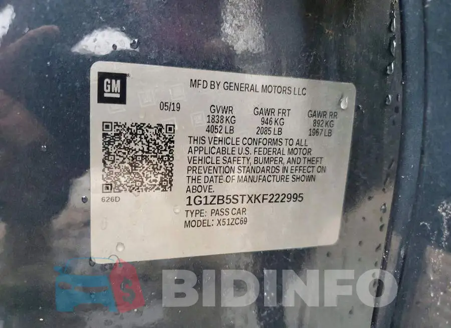 1G1ZB5STXKF222995 Photo# 12