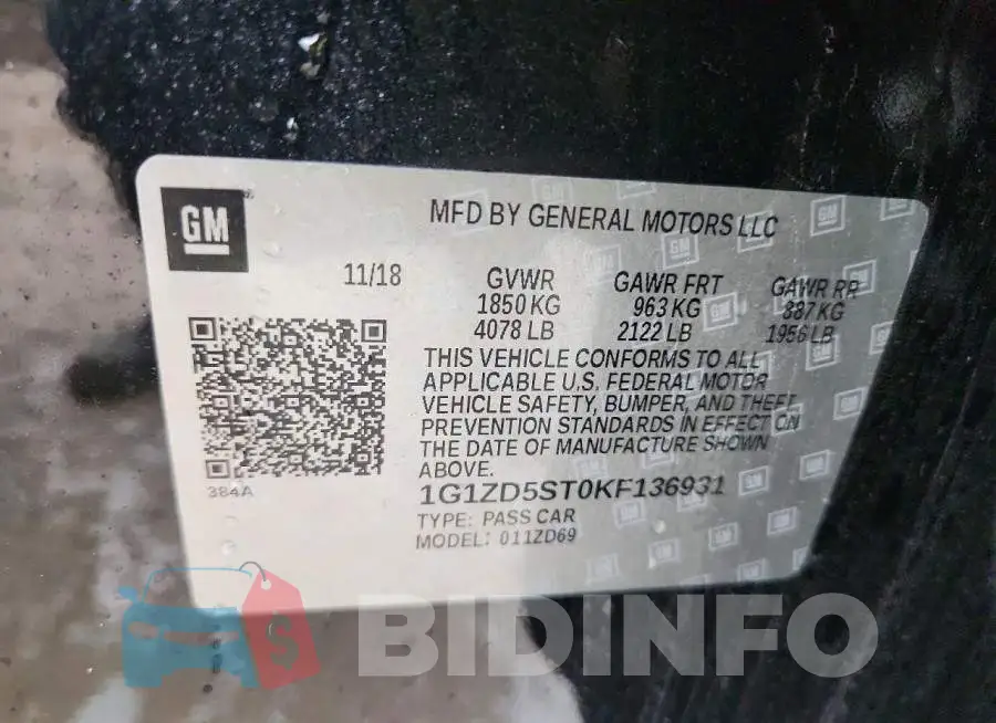 1G1ZD5ST0KF136931 Photo# 12
