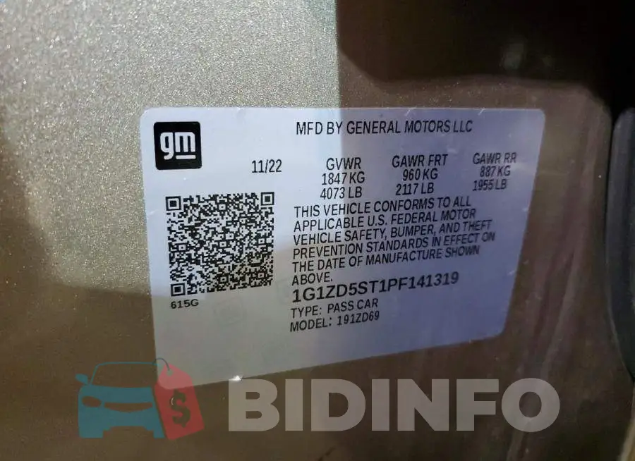 1G1ZD5ST1PF141319 Photo# 13