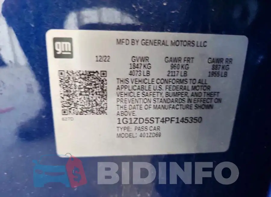 1G1ZD5ST4PF145350 Photo# 13