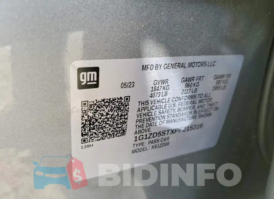 1G1ZD5STXPF215319 Photo# 13