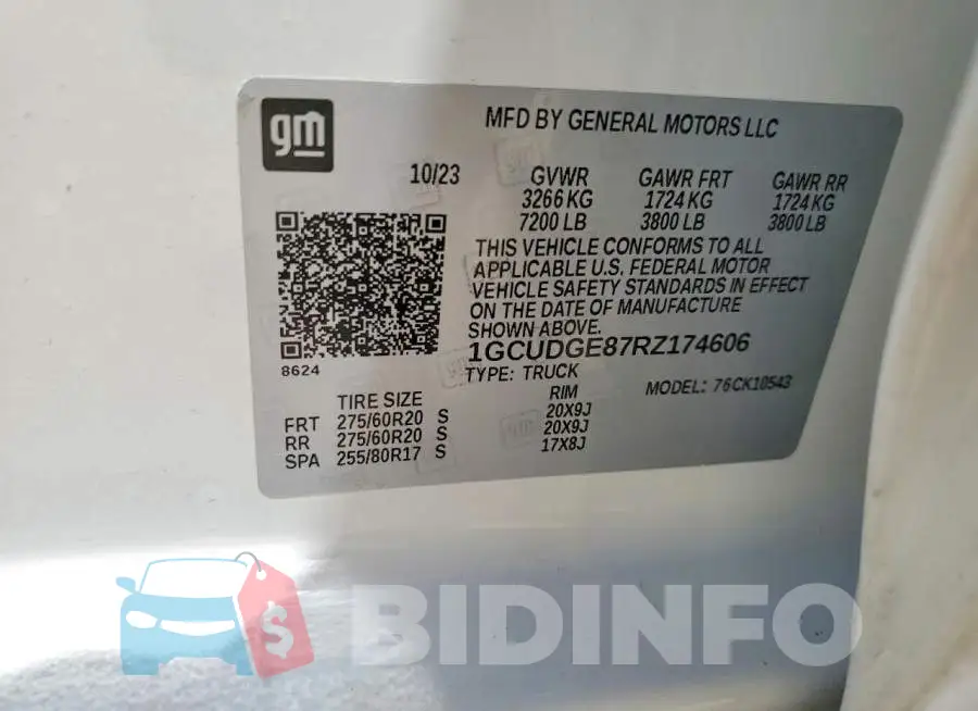1GCUDGE87RZ174606 Photo# 12