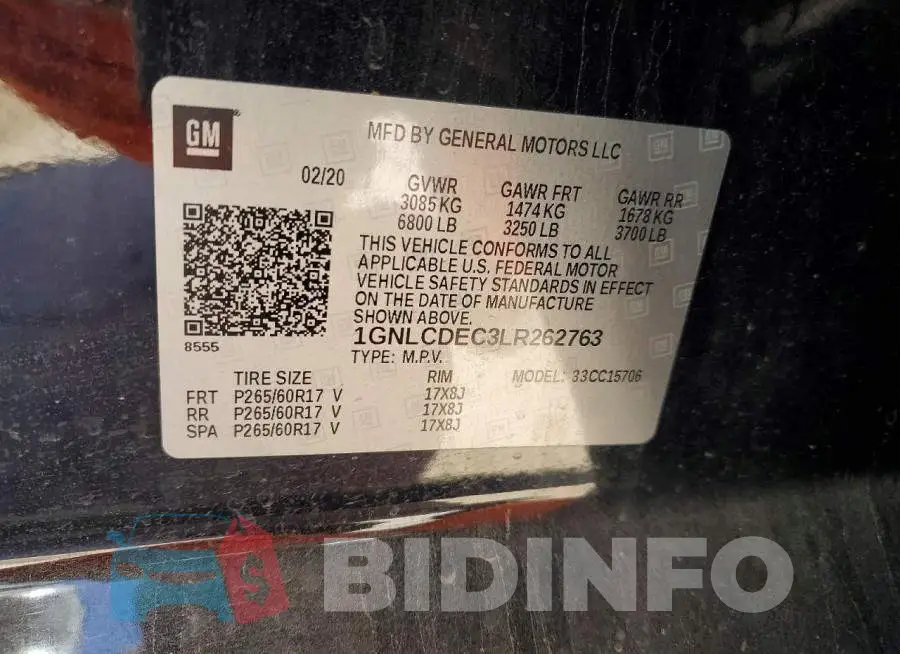 1GNLCDEC3LR262763 Photo# 12