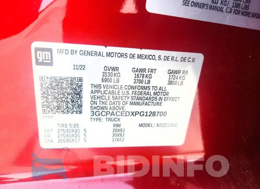 3GCPACEDXPG128700 Photo# 12