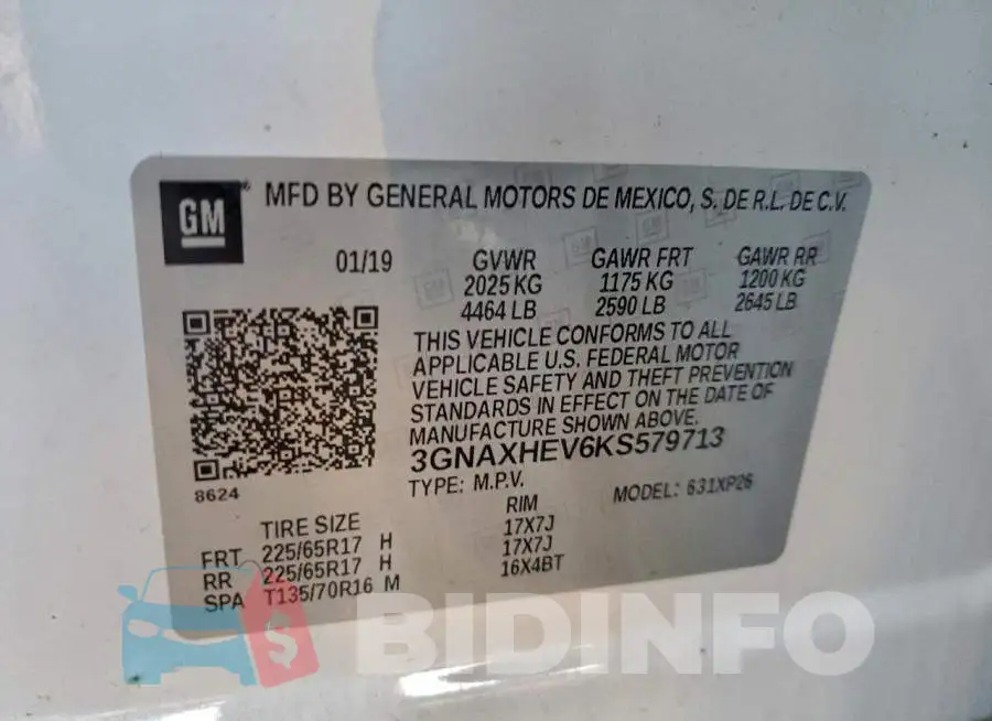 3GNAXHEV6KS579713 Photo# 13