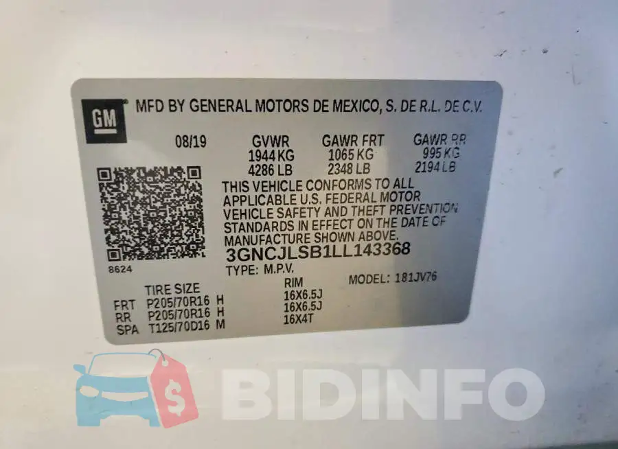 3GNCJLSB1LL143368 Photo# 13