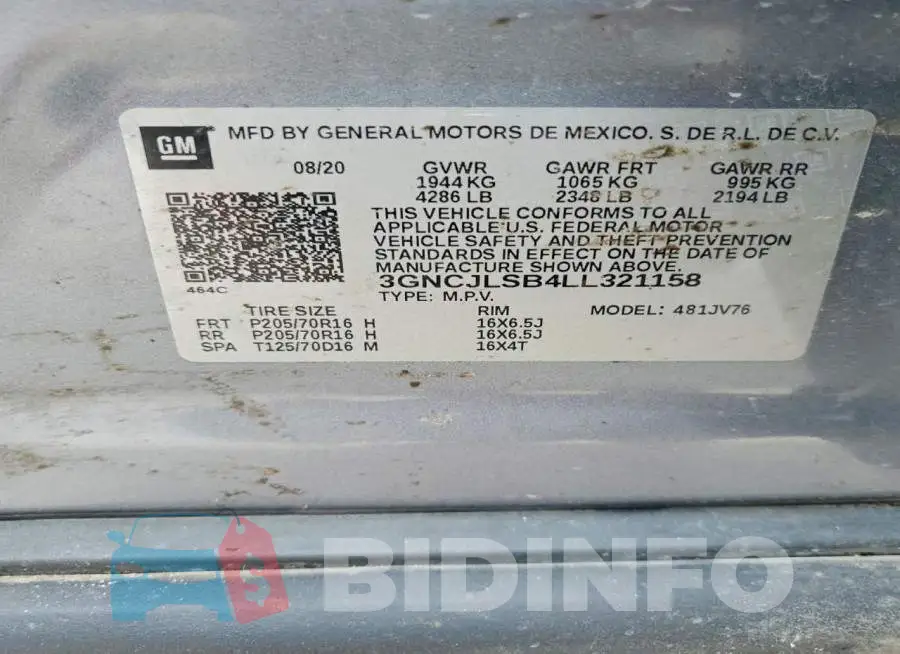 3GNCJLSB4LL321158 Photo# 14