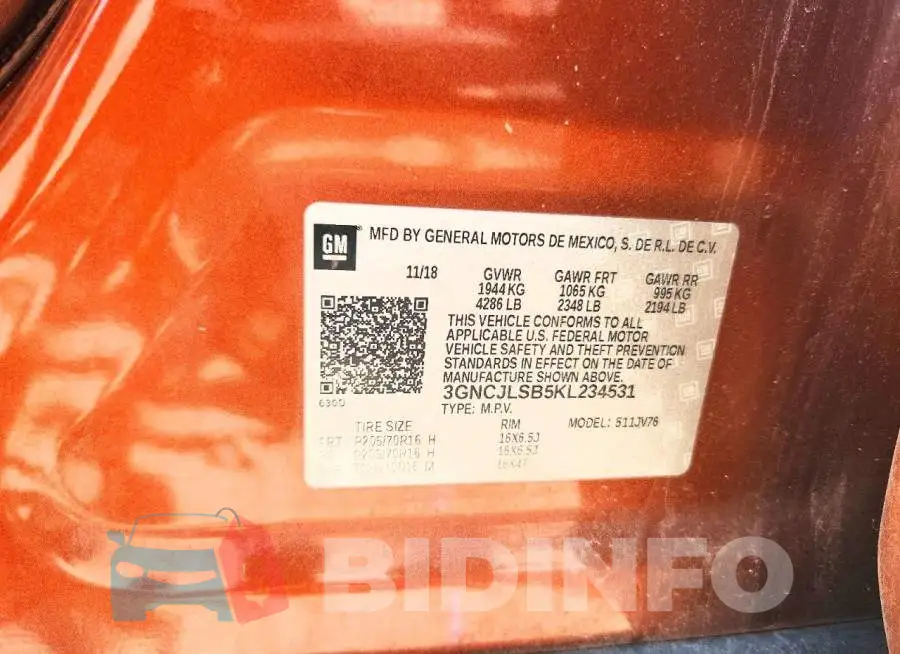 3GNCJLSB5KL234531 Photo# 13