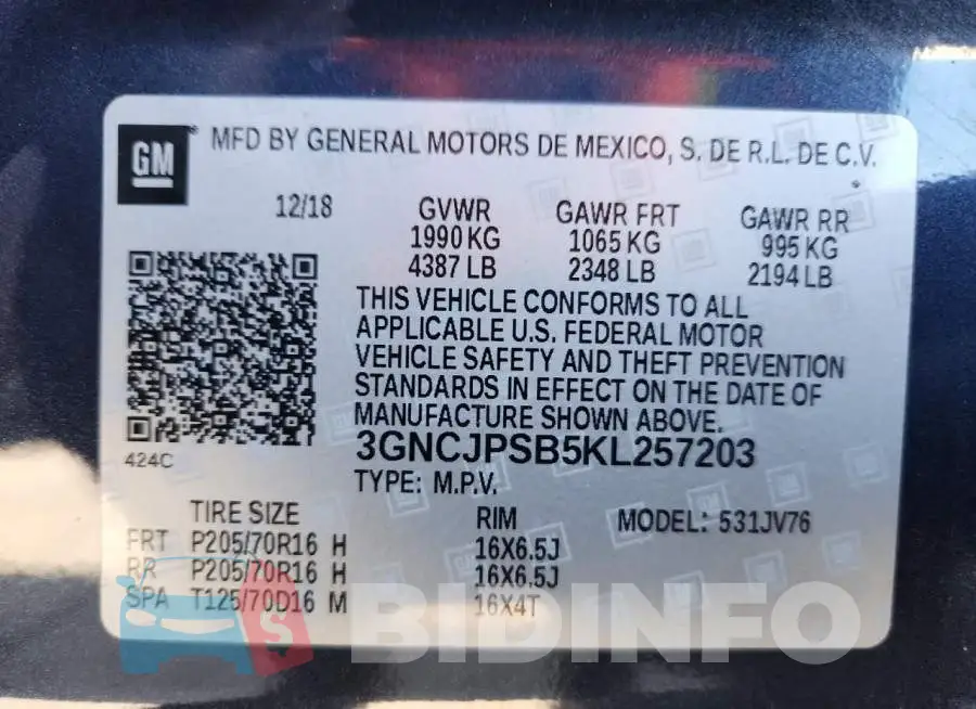 3GNCJPSB5KL257203 Photo# 13