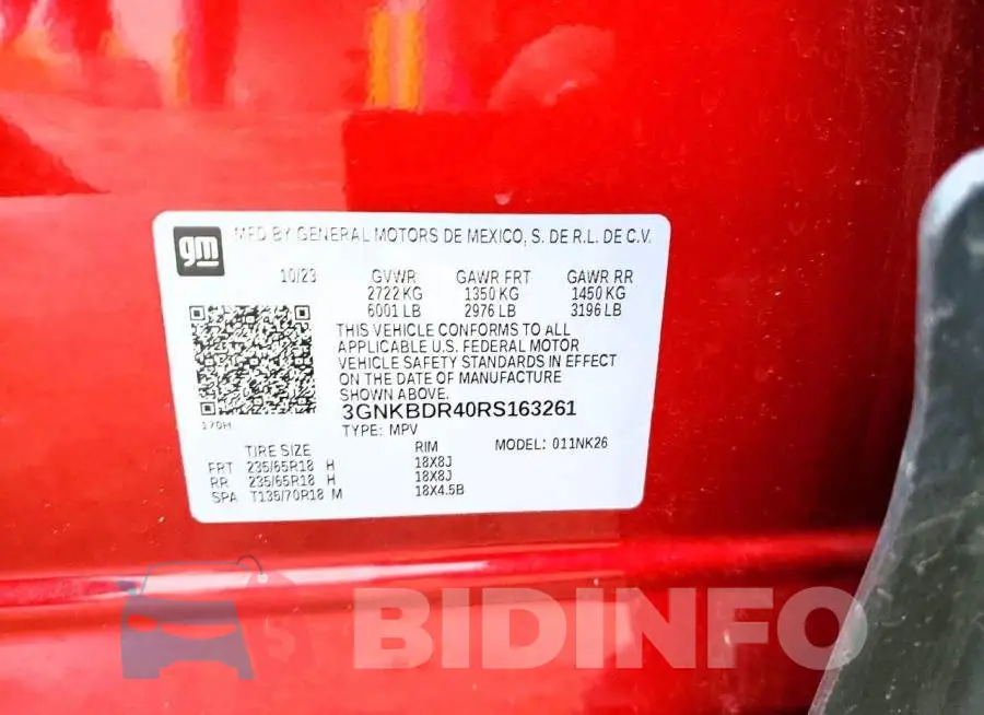 3GNKBDR40RS163261 Photo# 13