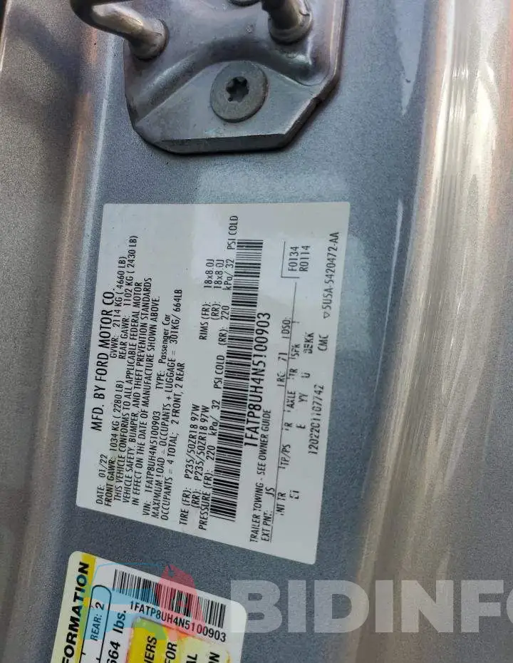 1FATP8UH4N5100903 Photo# 12