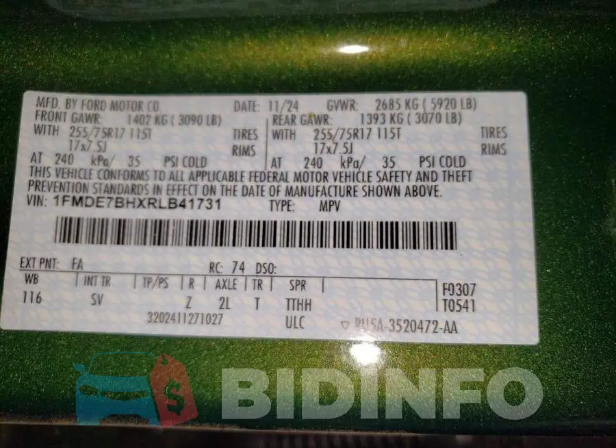 1FMDE7BHXRLB41731 Photo# 13