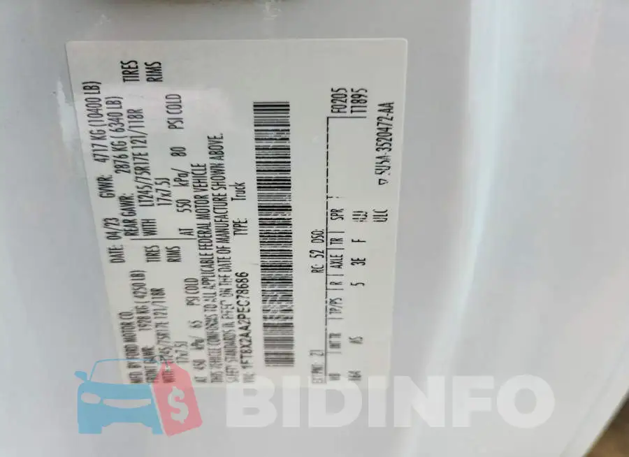 1FT8X2AA2PEC78686 Photo# 12