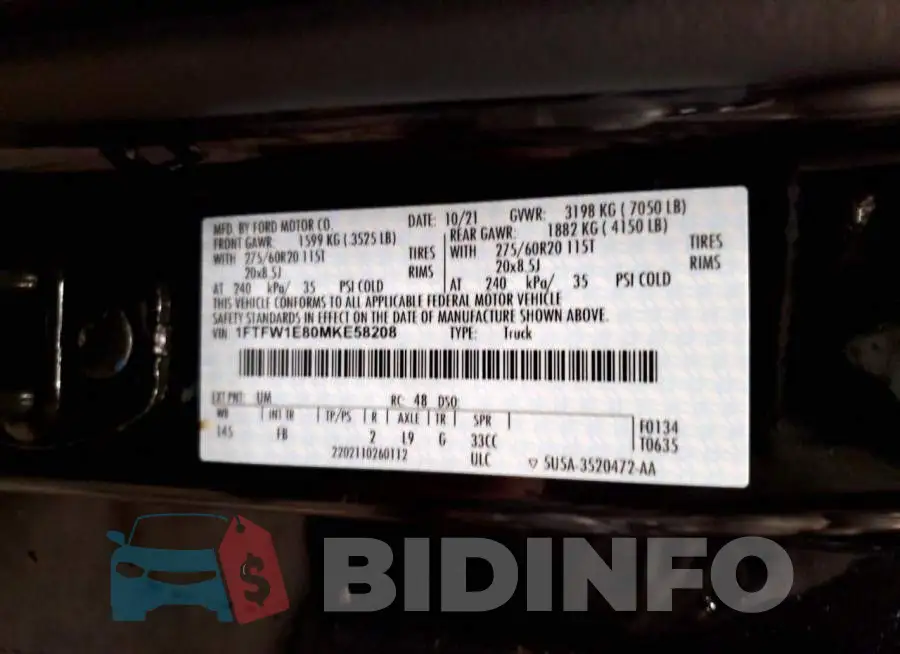1FTFW1E80MKE58208 Photo# 12