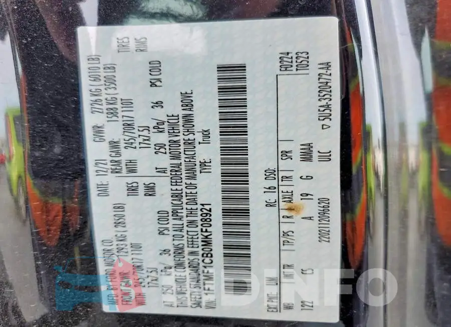 1FTMF1CB0MKF08921 Photo# 12