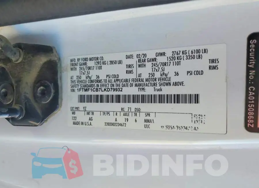 1FTMF1CB7LKD79932 Photo# 12