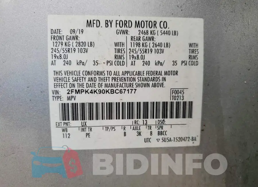 2FMPK4K90KBC67177 Photo# 13