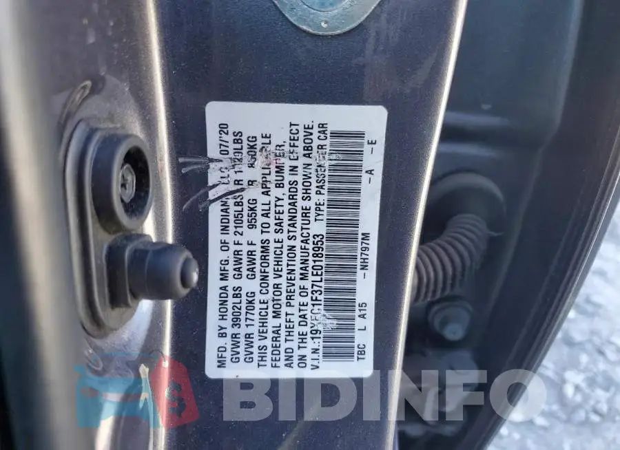 19XFC1F37LE018953 Photo# 12