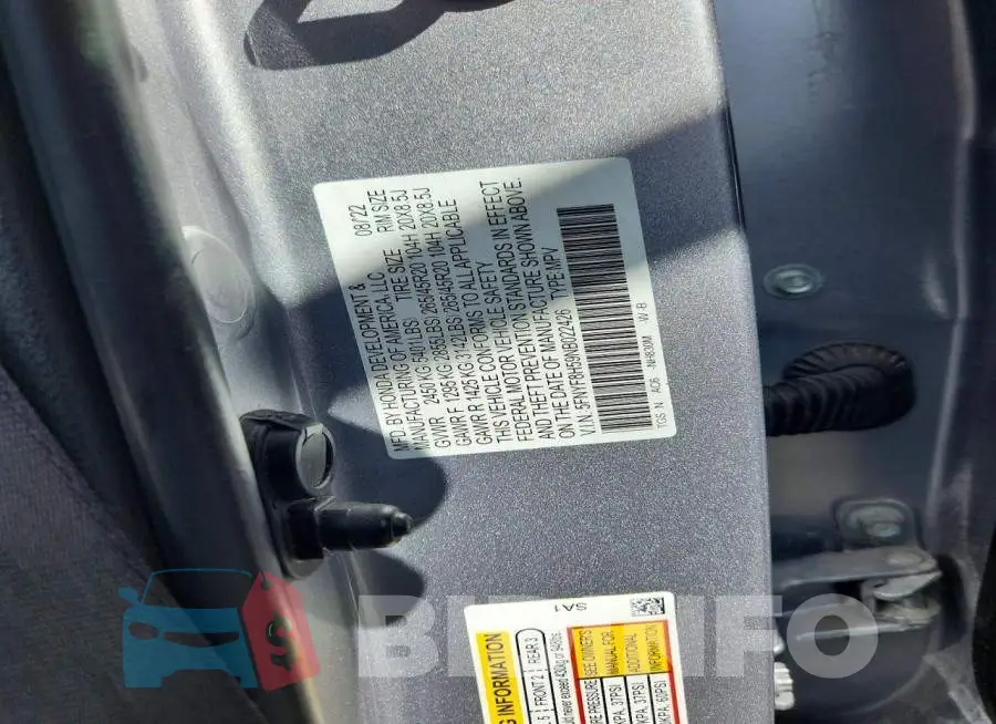 5FNYF8H59NB022426 Photo# 13
