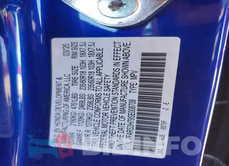 7FARS3H79SE008708 Photo# 13