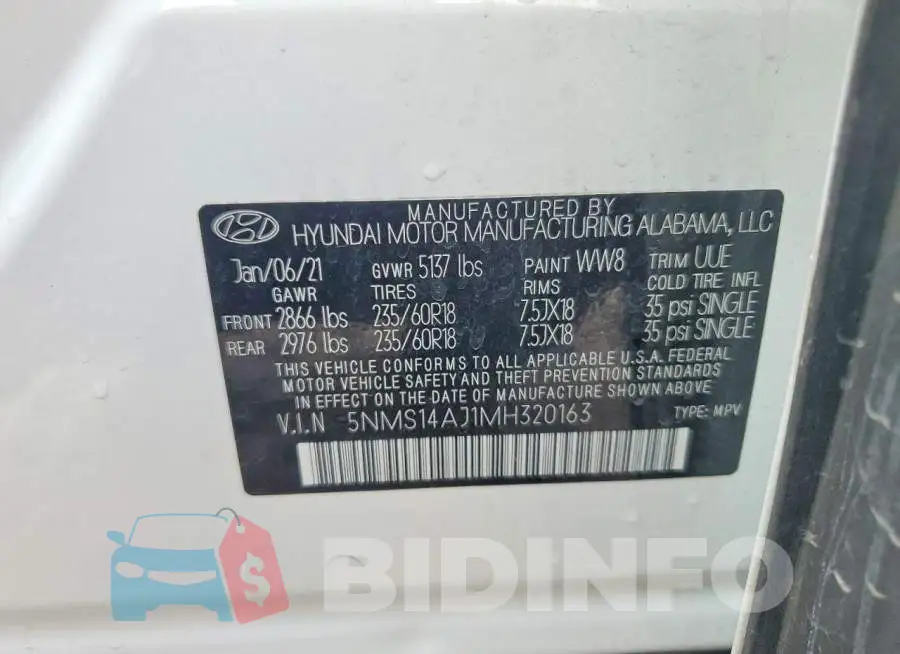 5NMS14AJ1MH320163 Photo# 13