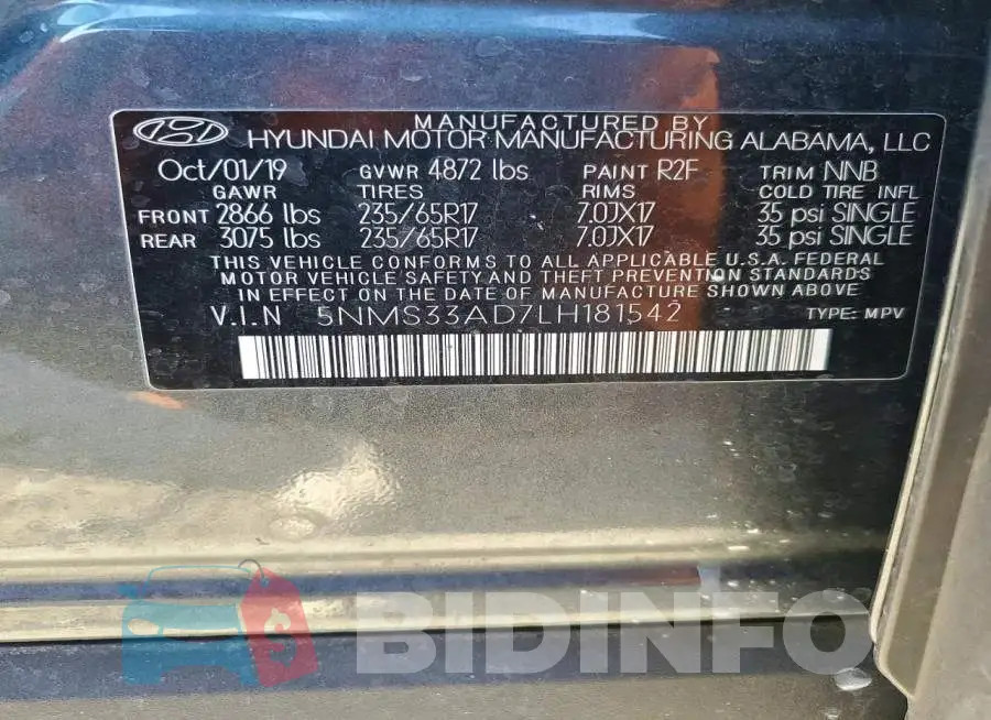 5NMS33AD7LH181542 Photo# 13