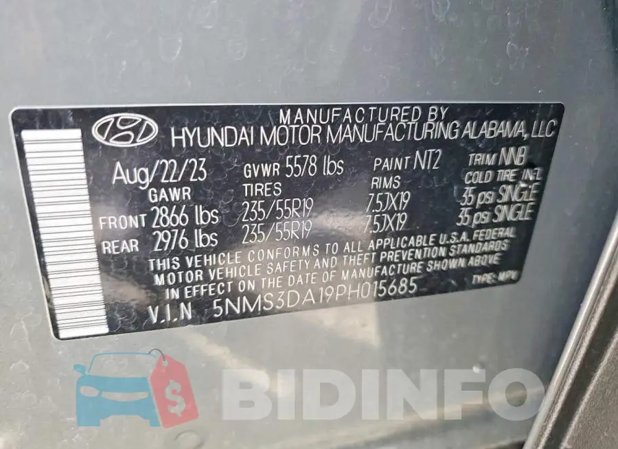 5NMS3DA19PH015685 Photo# 12
