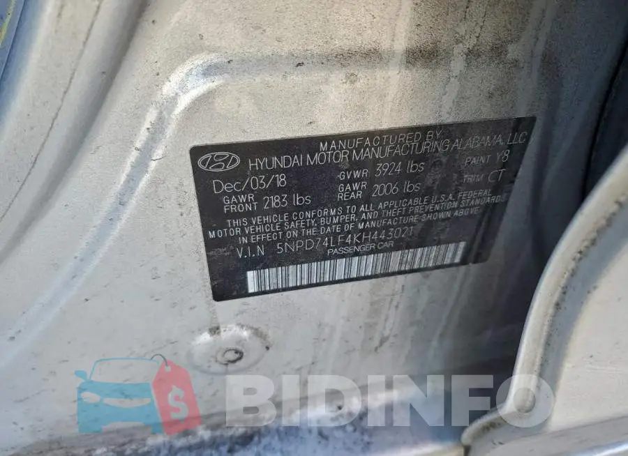5NPD74LF4KH443021 Photo# 12
