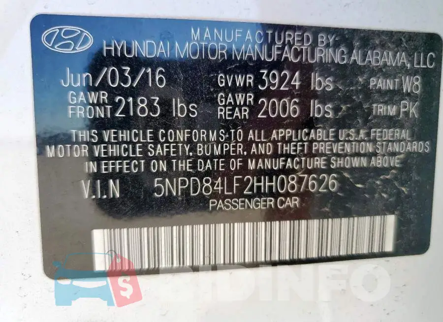 5NPD84LF2HH087626 Photo# 13