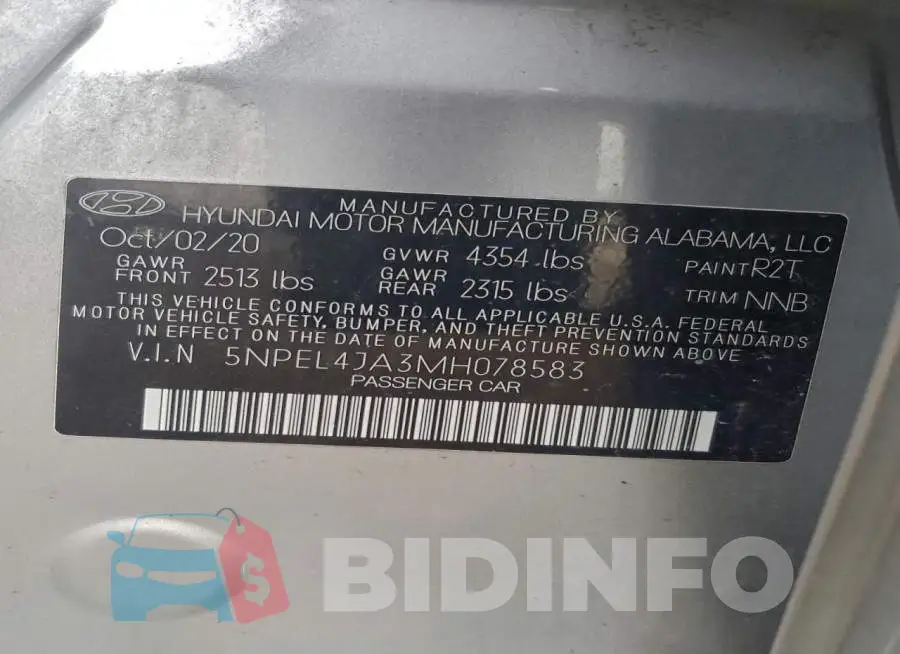 5NPEL4JA3MH078583 Photo# 12