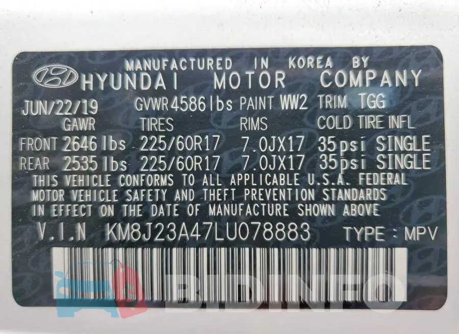 KM8J23A47LU078883 Photo# 13