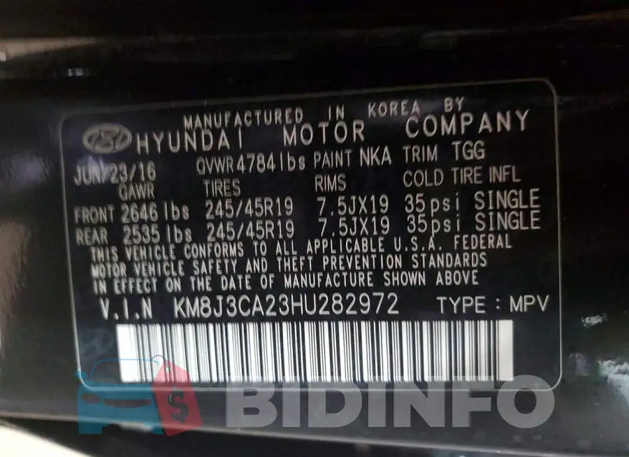 KM8J3CA23HU282972 Photo# 13