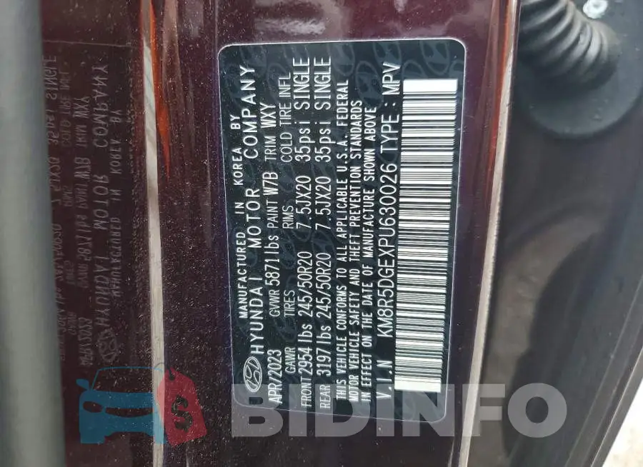 KM8R5DGEXPU630026 Photo# 13