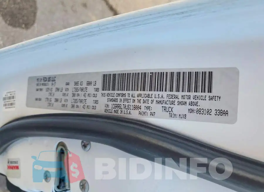 1C6RR6LT0JS118004 Photo# 12