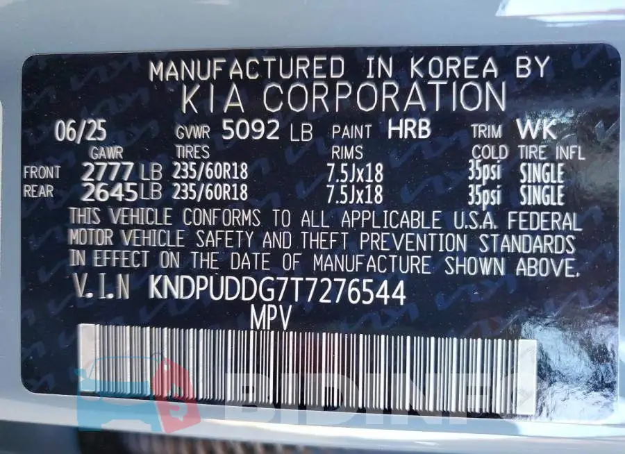 KNDPUDDG7T7276544 Photo# 13