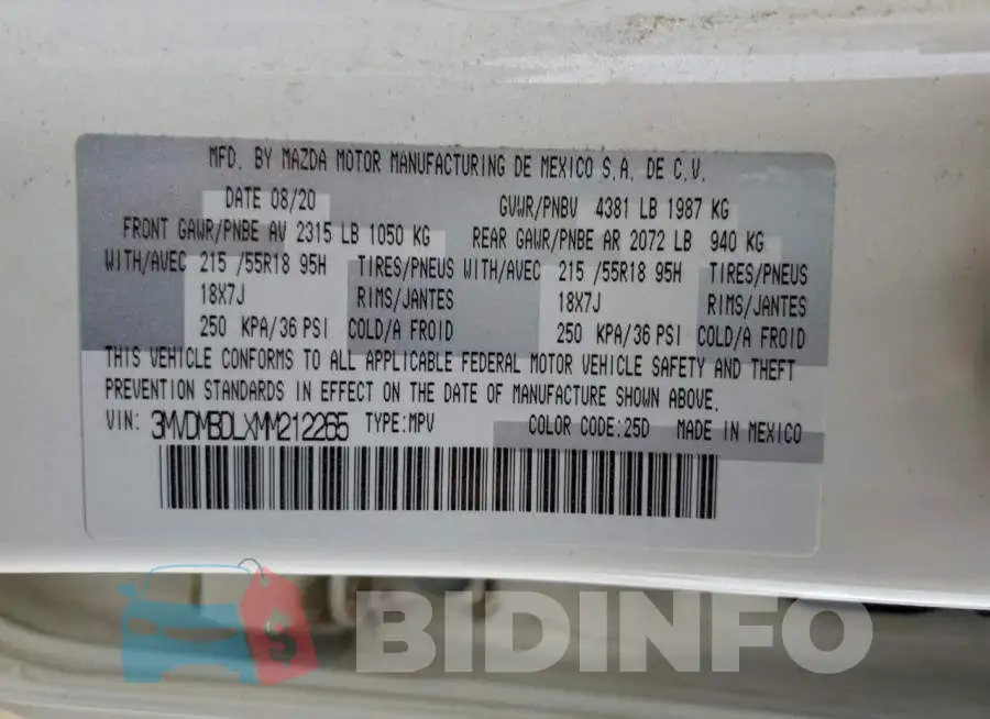 3MVDMBDLXMM212265 Photo# 12