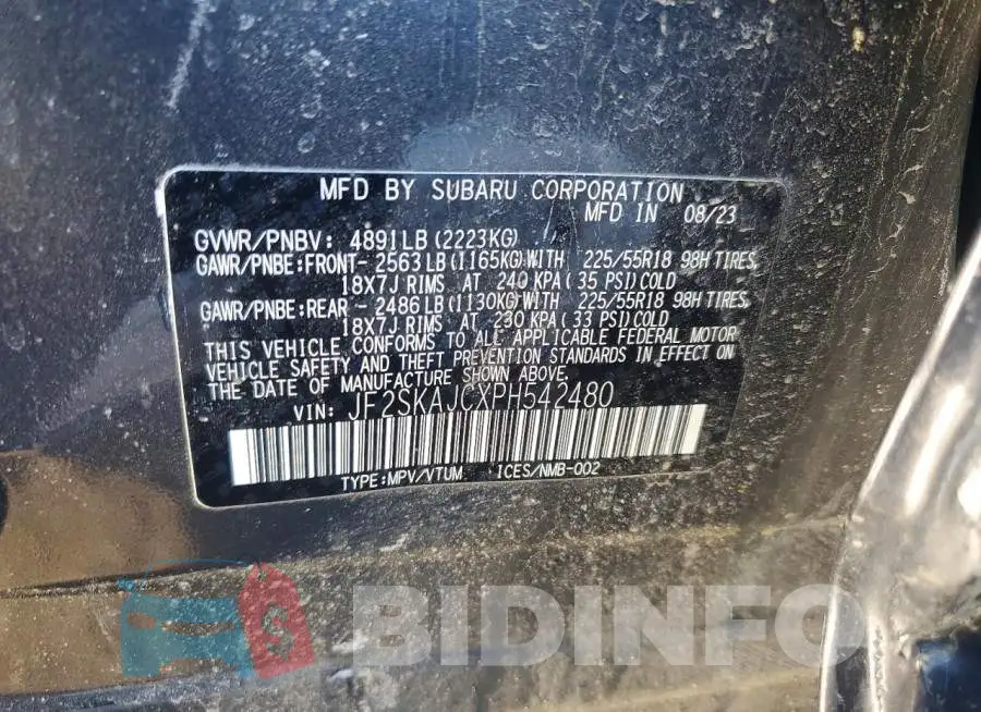 JF2SKAJCXPH542480 Photo# 12